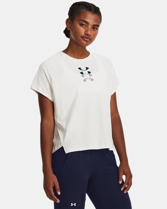 Women's UA Anywhere Graphic T-Shirt in Green image number 0